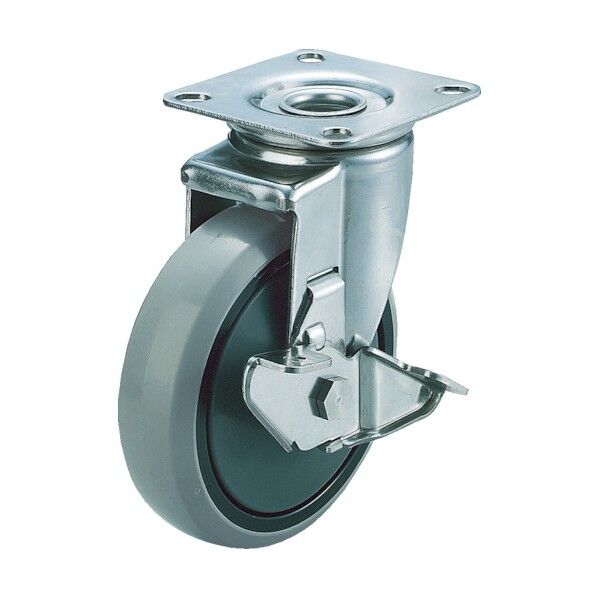 プレート式キャスター SUS-J2シリーズ (ナイロンホイールウレタン車) 自在ストッパー付