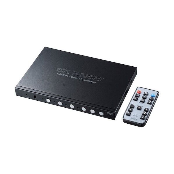 サンワサプライ 4入力1出力HDMI画面分割切替器(4K対応) SW-UHD41MTV 1点...