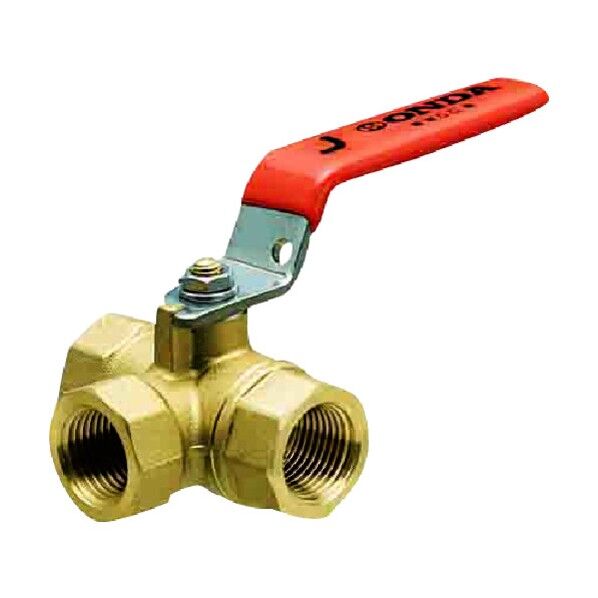 ボールバルブ T型 (黄銅) Rcねじ×Rcねじ×Rcねじ