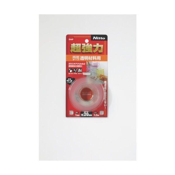 ニトムズ 超強力両面テープ 透明材料用 20mm×1.2m T4611 1巻