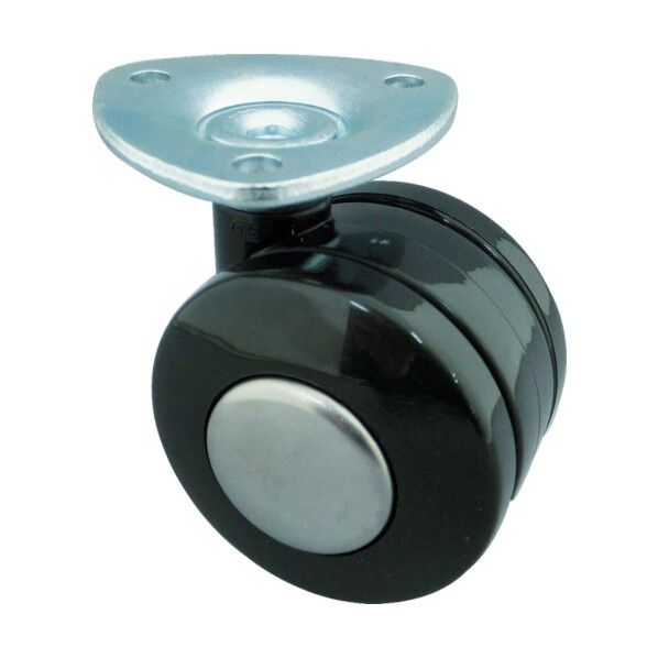 プレート式双輪キャスター(ナイロン車) 自在