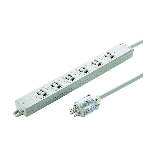 医用接地プラグ付き電源タップ TAP-HPM6-3W 1点