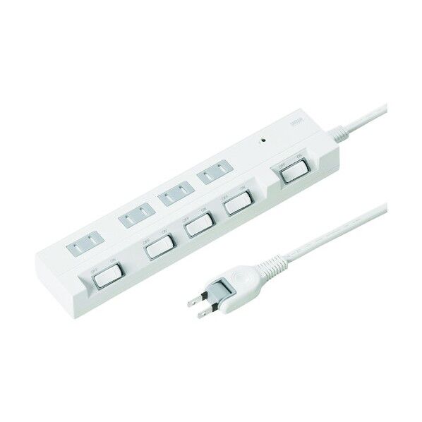 節電エコタップ(2P、4個口、集中スイッチ付、5m) TAP-S16-5 1点