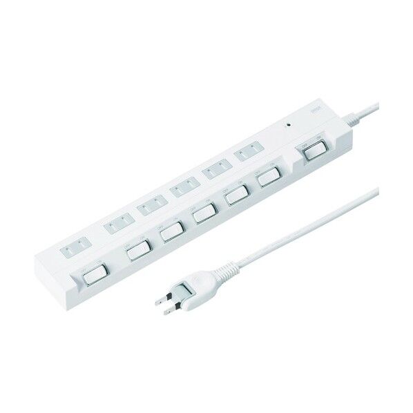 節電エコタップ(2P、6個口、集中スイッチ付、1m) TAP-S18-1 1点