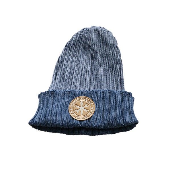 YG-130SB .エンブレムニット帽(スモーキーブルーxデニム) 000011900275 1個