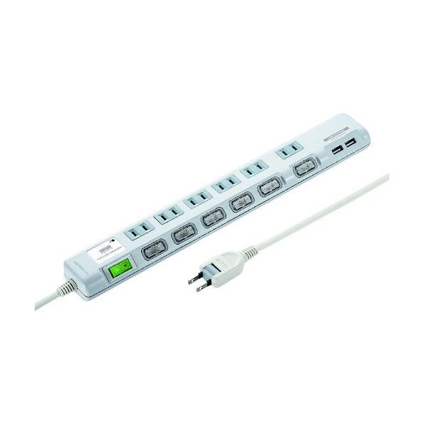 USB充電ポート付き節電タップ(面ファスナー付き) TAP-B108U-3W 1点