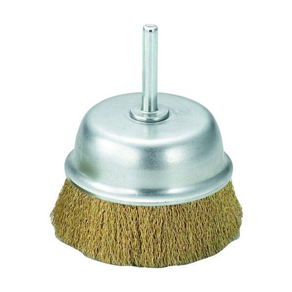 軸付カップブラシ 真鍮線