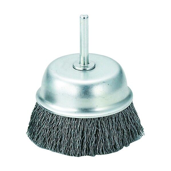 軸付カップブラシ ワイヤ鋼線