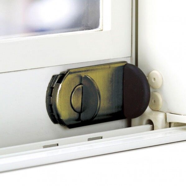 防犯強化ロック 窓用 ファスナーロック ブロンズ FB467 1個