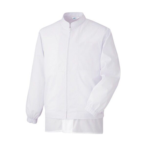 白衣 食品産業向け 男女共用 長袖ブルゾン 上 ブロード 薄地 ホワイト SS MHS325W-UE-SS 1点