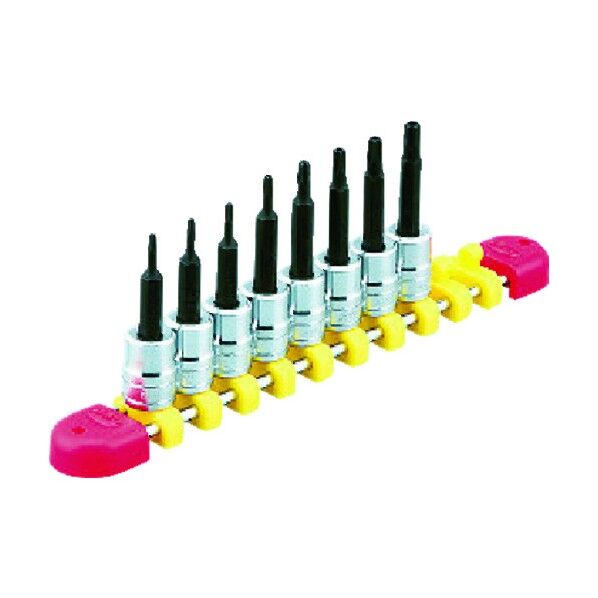 6.3sq.T型いじり止めトルクスビットソケットセット(8個組)