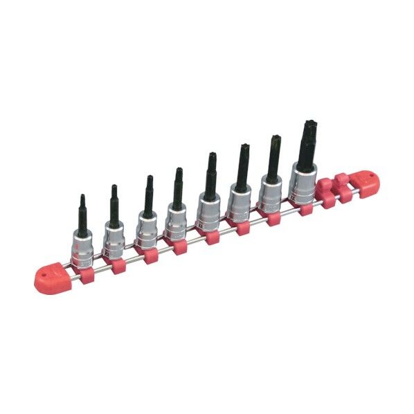 9.5sq.ロングT型いじり止めトルクスビットソケットセット(8個組)