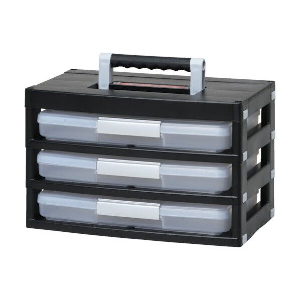 工具収納ツールケースストッカー3段418×247×265黒 413 x 244 x 267 mm TCR-430-BK 1