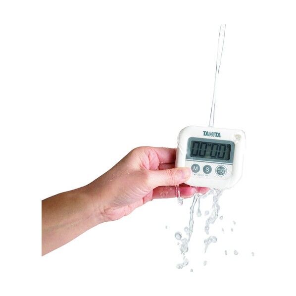 タニタ 丸洗いタイマー(100分計) ホワイト TD-376N-WH 1個