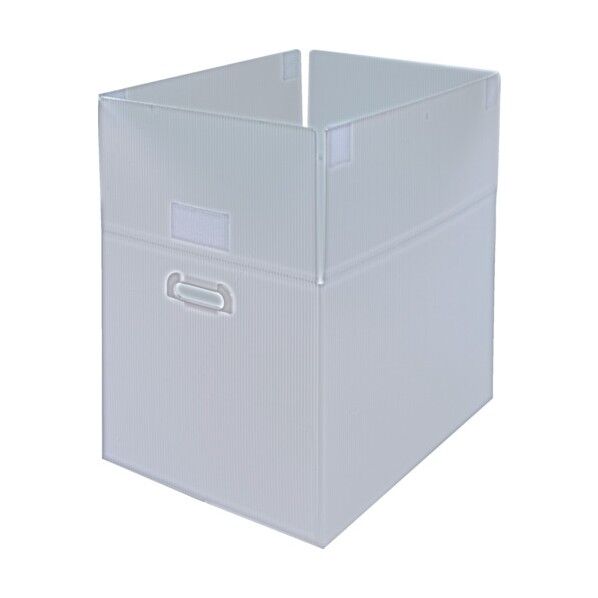 ダンボールプラスチックケースマジックテープ付 B3サイズ 取っ手穴あき 半透明