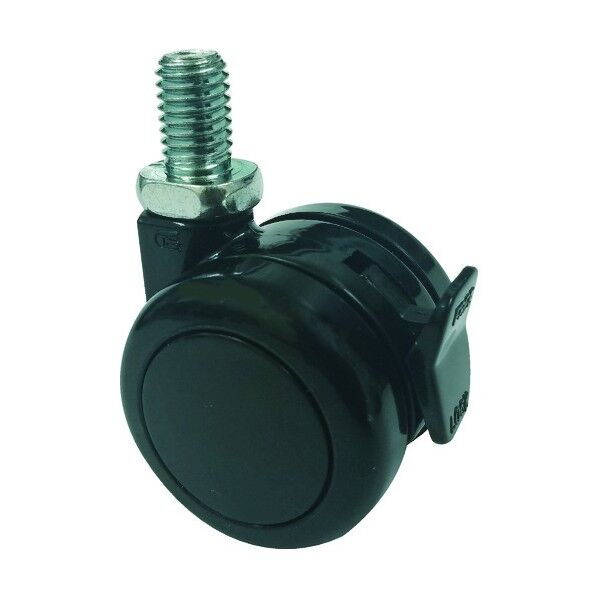 ねじ込み式双輪キャスター(ナイロン車) 自在ストッパー付