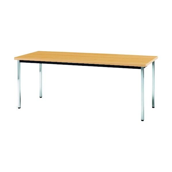 ミーティングテーブル メッキ脚・エラストマエッジ 角脚・棚付