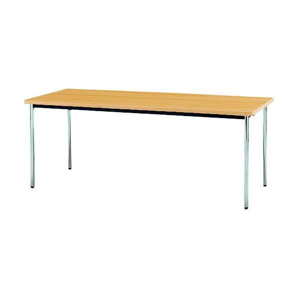 ミーティングテーブル メッキ脚・エラストマエッジ 丸脚・棚無