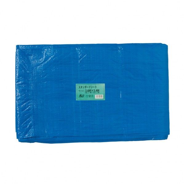 スタンダードシート(ブルーシート#1500タイプ) 3.6m×5.4m ブルー 約3.6m×5.4m 厚み約0.08mm 10枚