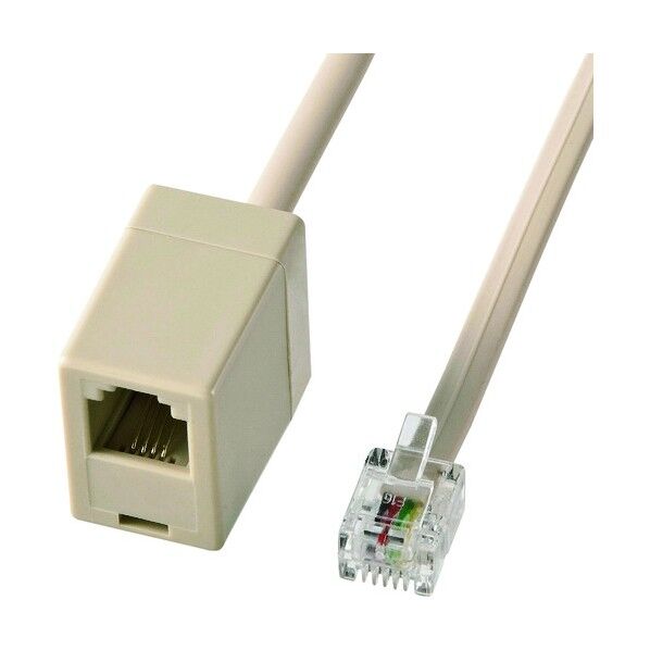 サンワサプライ 電話延長ケーブル TEL-EX8-10K2 1本...