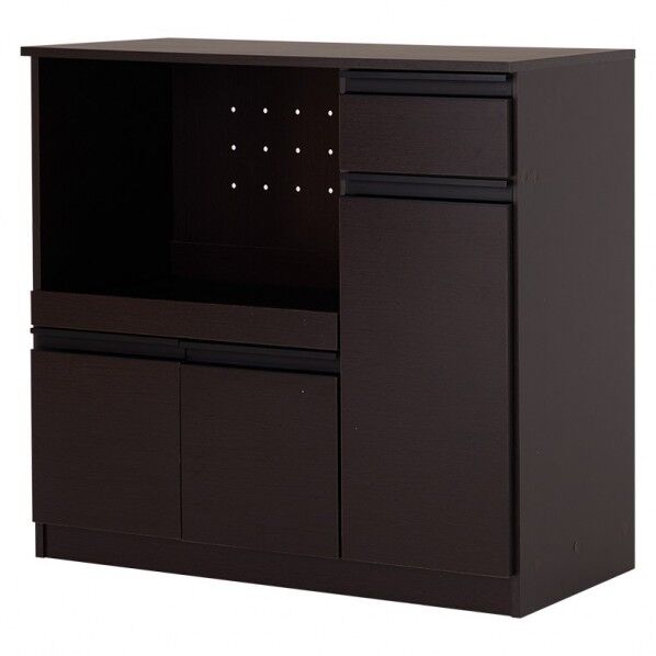 萩原 キッチンカウンター (約)幅89×奥行40×高さ82cm ダークブラウン VKC-7150DBR 1台...