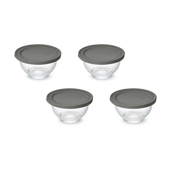 574558 耐熱ガラスボウル 4点セット グレー TGB-4S-H 4個