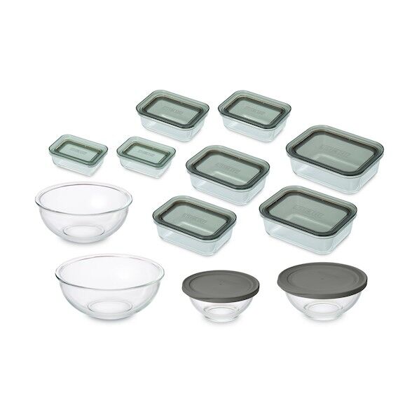 574567 耐熱ガラス容器 12点セット クリアブラック/グレー TGS-12S-CB/H   12個