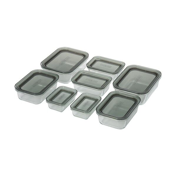 576905 耐熱ガラス容器 8点セット クリアブラック TGS-8S-CB 8個