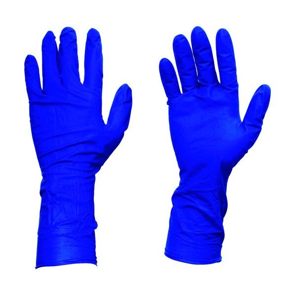 使い捨て天然ゴム手袋TGプロテクト 0.20 粉無 青 L TGNL20BL 50枚