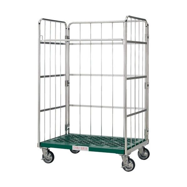 ステンレス製カゴ車 ステンレスハイテナー 床板プラスチックタイプ