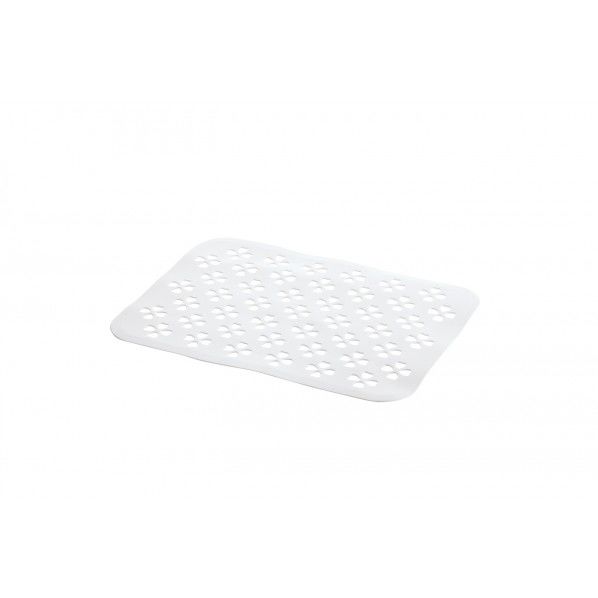 シェリー ゴム製シンクマット クローバー柄 ホワイト 幅45×奥行32.5×高さ0.6cm 1個