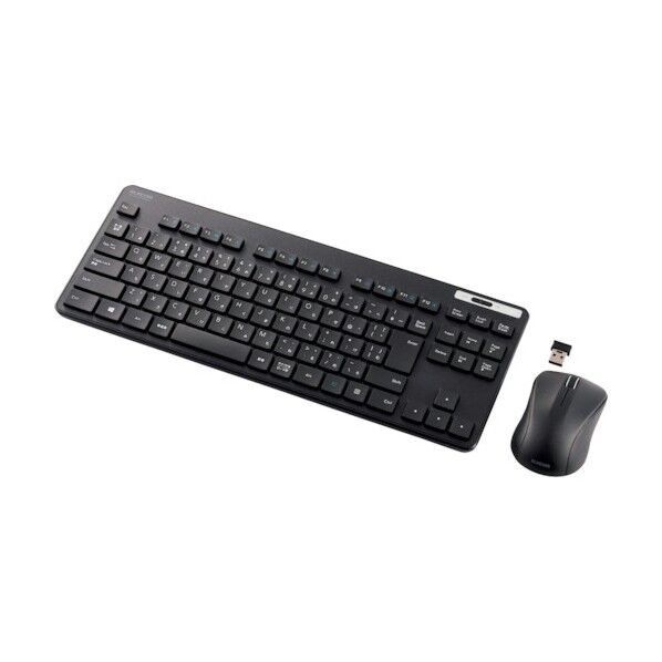 エレコム 【法人専用品】無線キーボード 薄型 メンブレン式 コンパクトサイズ マウス付 ブラック TK-FDM109MKBK 1点
