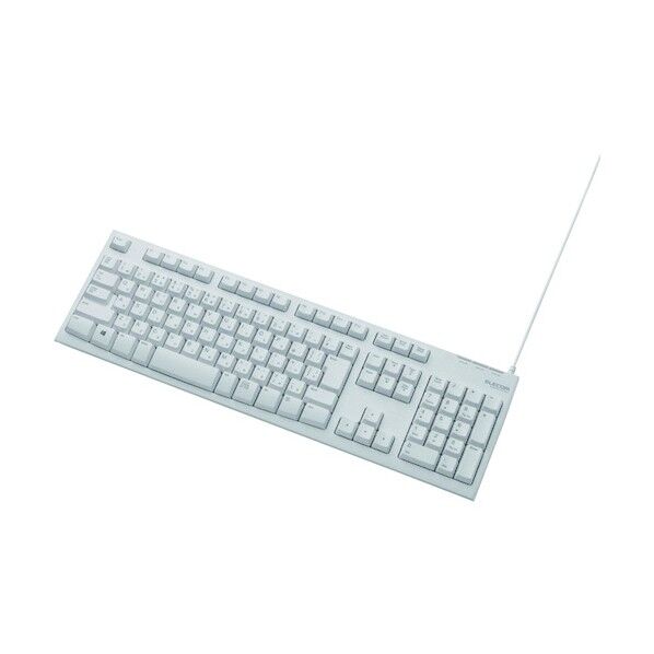 メンブレン式キーボード 108キー USB Lサイズ 1000万回高耐久 ホワイト TK-FCM062WH 1点
