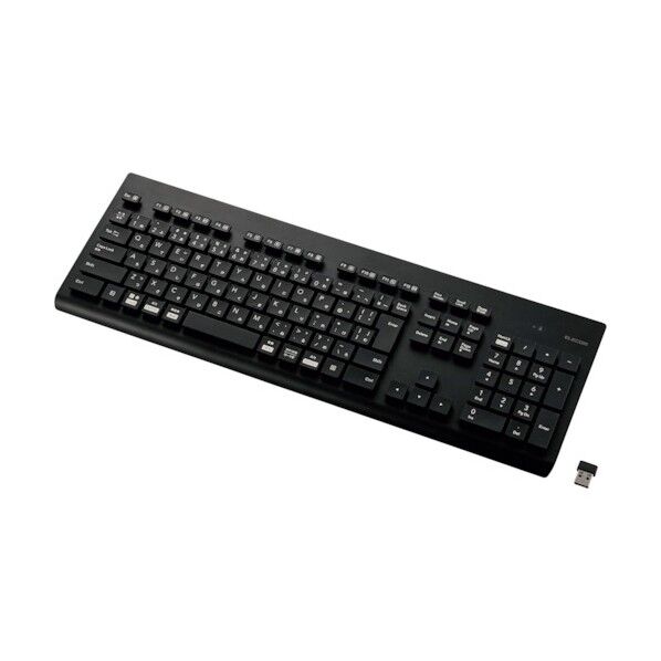 エレコム キーボード 無線(2.4GHz) ワイヤレス メンブレン式 フルサイズ 洗える 抗菌 ブラック TK-WS02DMKBK 1点