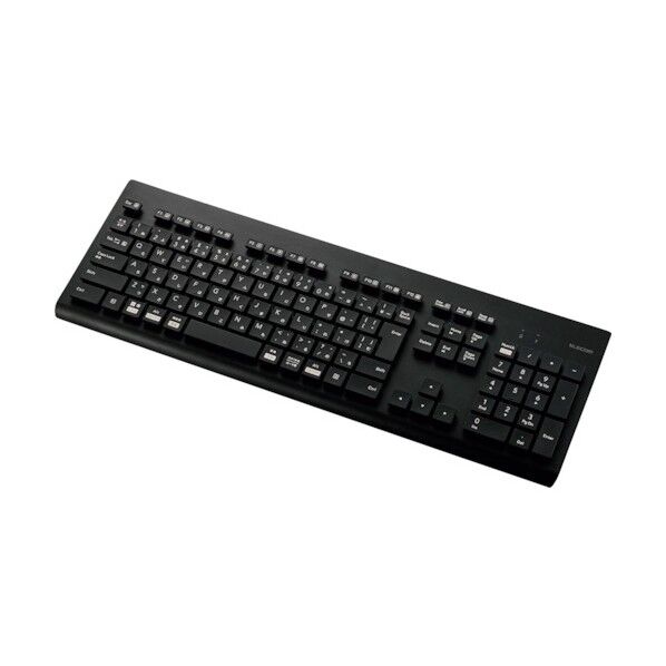 エレコム 【法人専用品】キーボード Bluetooth ワイヤレス メンブレン式 フルサイズ 洗える 抗菌 ブラック TK-WS03BMKBK 1点