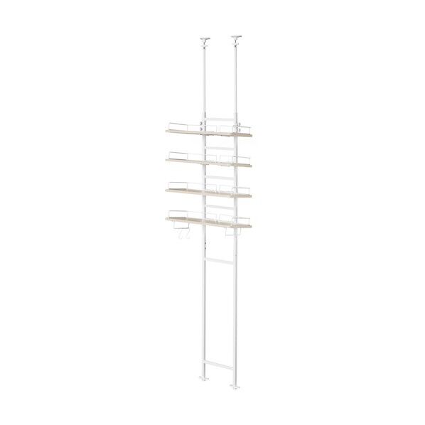 102299 つっぱりランドリーラック ホワイト/ライトナチュラル TLR-4-W 1点