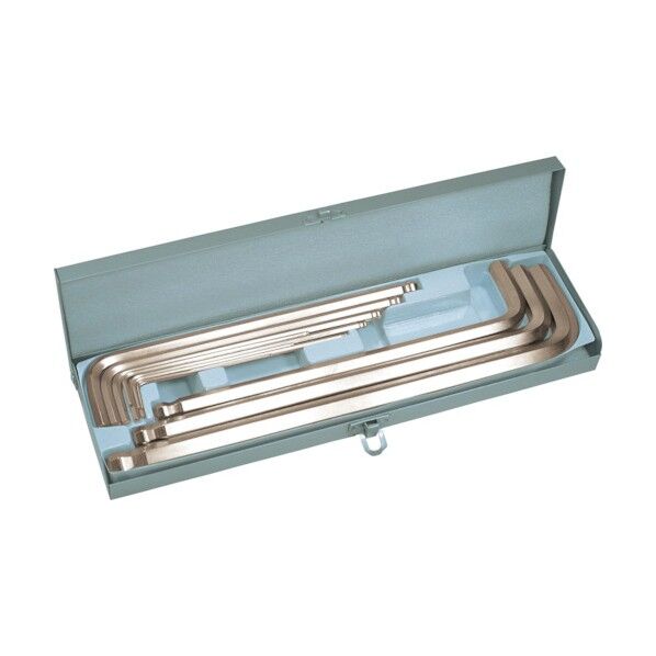 六角棒スパナテーパーエキストラロングメタル缶入11本1.5~14