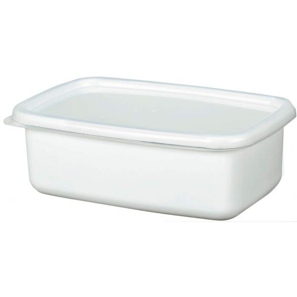 ホーローフードストッカー ホワイト 幅11.7×奥行17.8×高さ6.1cm FSK-MW 1個