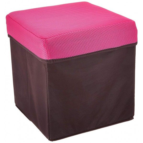 ウィキャン 座れる収納ボックス 正方形 (BOXスツール) ピンク 幅31×奥行31×高さ31cm WJ-8028 1個...