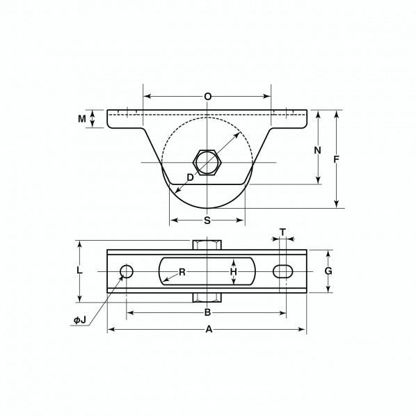 S45C重量戸車 100mm JGM-1008 1