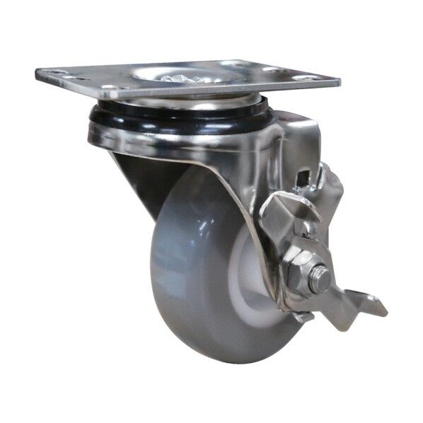 ステンレスキャスター(ウレタン車) 自在ストッパー付