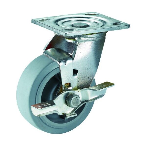 ステンレスキャスター(エラストマー車) 自在ストッパー付