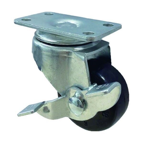 SAMSONG CASTER プレート式軽荷重用キャスター 自在ストッパー付き 38mm TP3015-01-PLY-SLB 1点