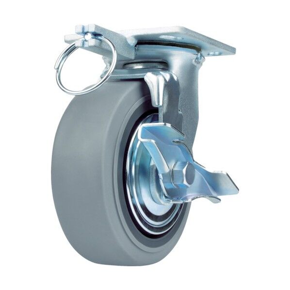 重荷重用キャスター(PPホイールゴム車) 自在ストッパー付