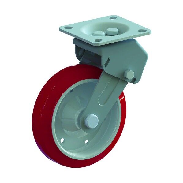 SAMSONG スプリング内蔵キャスター 固定 PU車 150mm