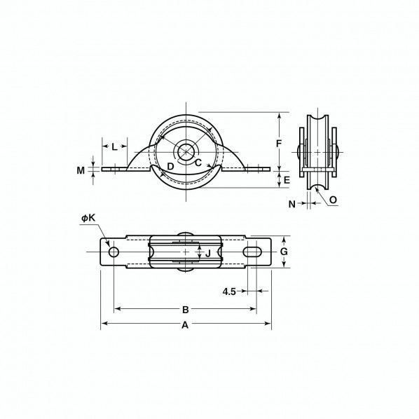 真鍮戸車 25mm BRM-0251 1