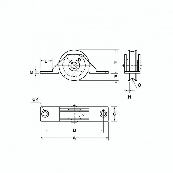 Sステンレス戸車 30mm SAS-S301 1