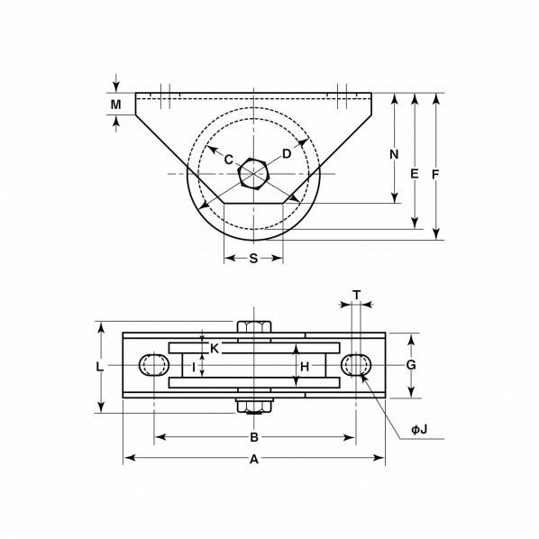 ST重量戸車 110mm JBS-1106 1