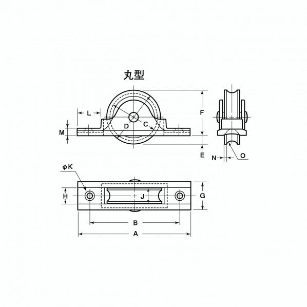 鋳物枠ローラー戸車 30mm RJC-0301 1