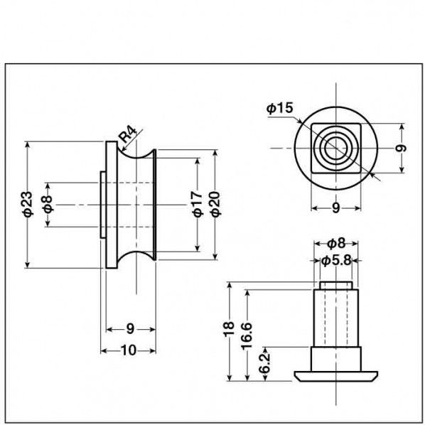 公社・公団用戸車車のみ 23mm EKK-0001 1